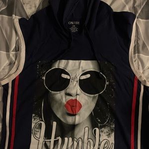 Sleeveless Navy Blue ‘HUMBLE’ Hoodie